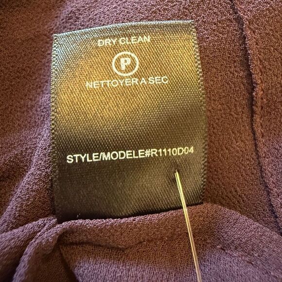 Robert Rodriguez Burgundy Striped Velvet Burnout Asymmetric Hem Maxi Dress Sz 10 - Picture 12 of 13